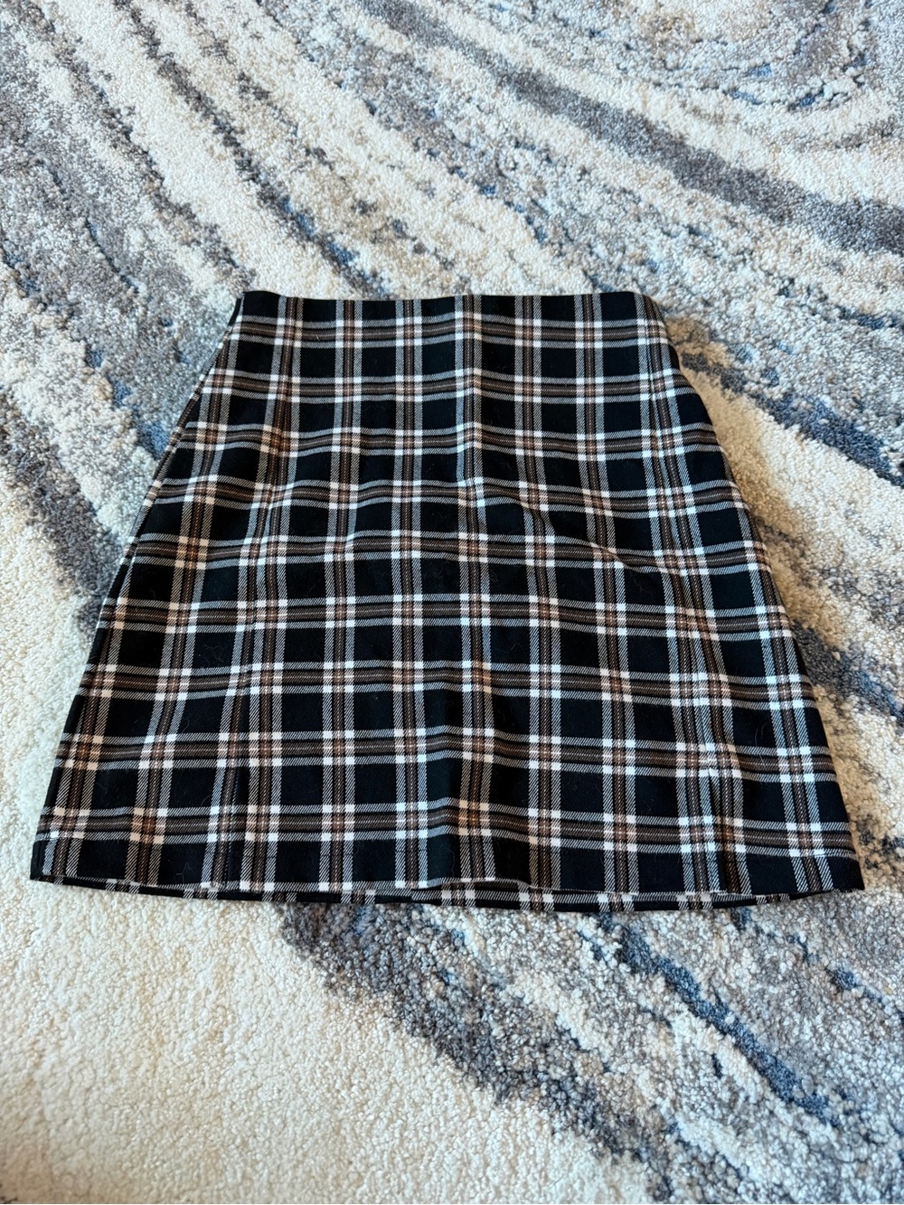 Brandy Melville Black and White Plaid Mini Skirt